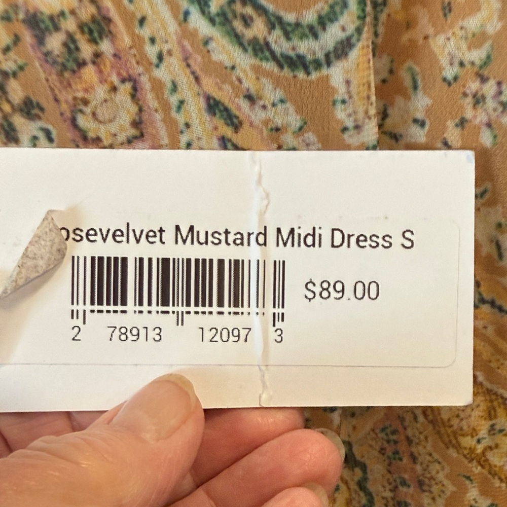 NWT Rose & Velvet Mustard Paisley Dress - Size S - Picture 10 of 16
